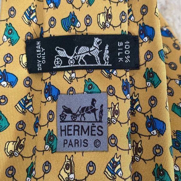 Authentic Hermes Multicolour 100% Silk Horse Equestrian Motif - Picture 5 of 8